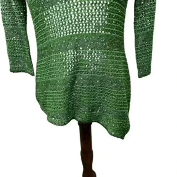 NEW Inc International Green Knit Long Sleeve Sequined Top Women’s Small NWT - Picture 6 of 13
